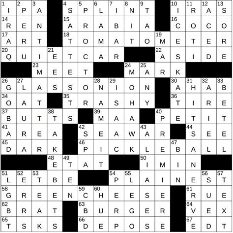 0704-23 NY Times Crossword 4 Jul 23, Tuesday - NYXCrossword.com