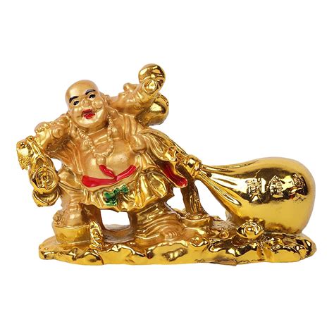 Buy Jangra Resin Vastu Feng Shui Laughing Buddha with Money Potli for ...