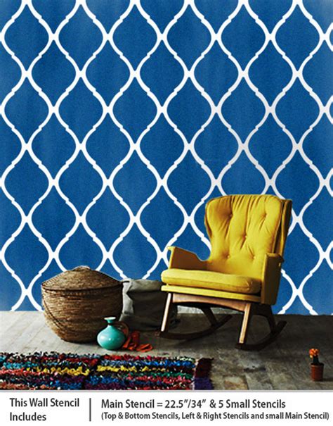 Moroccan new stencil for wall, MS-33 | Reusable Wall painting Stencils