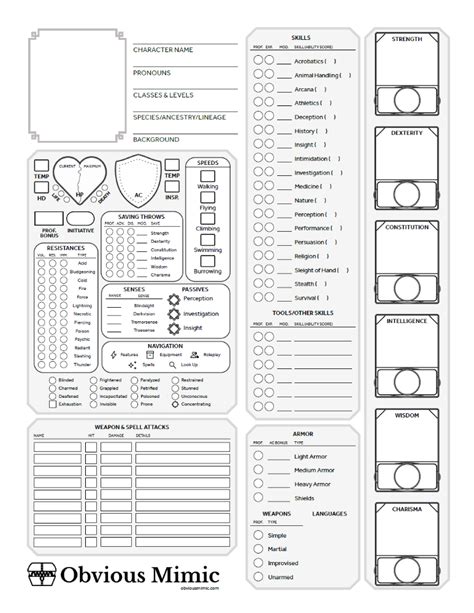 Dnd 5e Character Sheet Template - prntbl.concejomunicipaldechinu.gov.co
