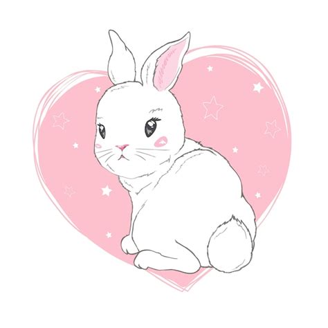 Cute bunny girl with crown | Premium Vector