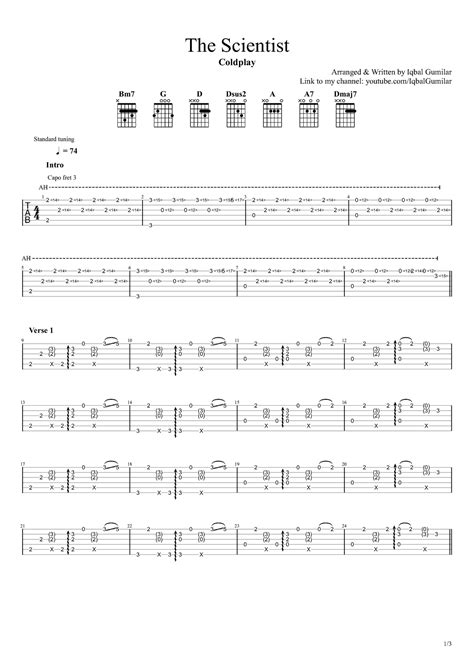 The Scientist - Guitar Tabs - The Scientist Coldplay Arranged & Written ...