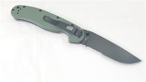 Ontario RAT 1 OD Green Black Folding Pocket Knife Serrated EDC AUS-8 ...