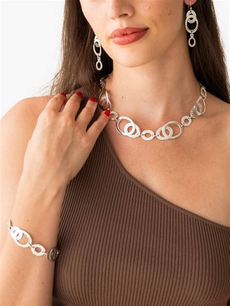 Andea Hammered Open Oval Drop Earrings