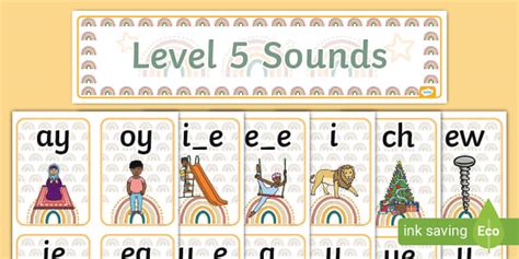 Muted Rainbow-Themed Level 5 Sounds Pack (teacher made)