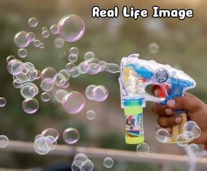 pflegen Bubble Gun Machine with Light&Sound and Two Bottles of Bubble ...