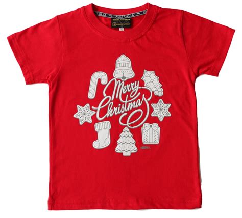 Kids Boys Girls Christmas Xmas T Shirt Tree 100% Cotton Red NEW | eBay