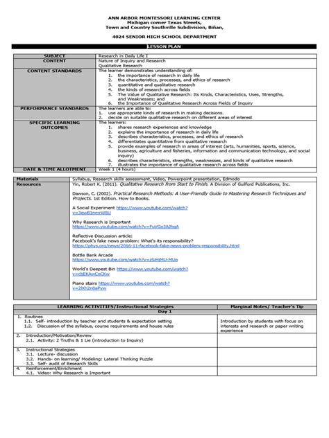 Sample Lesson Plan with Practical Work Approach 的图像结果