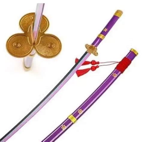 Roronoa Zoro Enma Purple Cosplay Wooden Katana – Safe Bamboo Sword (10