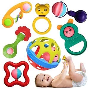 Innovitoy 7 Pcs Non-Toxic Premium Rattle Set for Gifting | Safe Toys ...