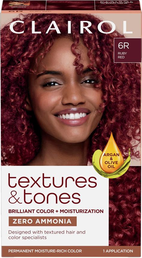 Amazon.com : Clairol Textures & Tones Permanent Hair Dye, 6R Ruby Red ...