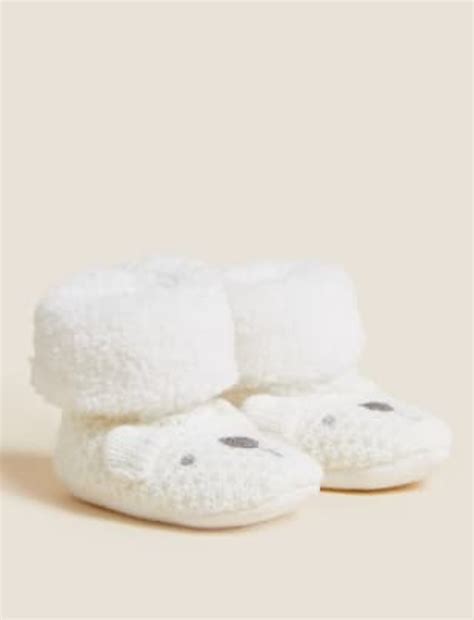 Buy Polar Bear Knitted Booties (0-24 Mths) at Marks & Spencer