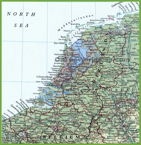 Netherlands map with cities