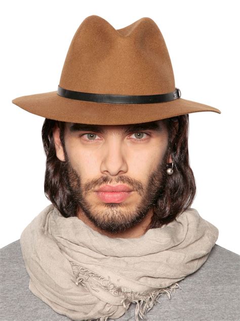 DIESEL Wool Felt Fedora Hat in Brown for Men - Lyst