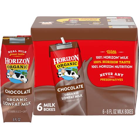 Horizon Organic Shelf-Stable 1% Low Fat Milk Boxes, Chocolate, 8 fl oz ...