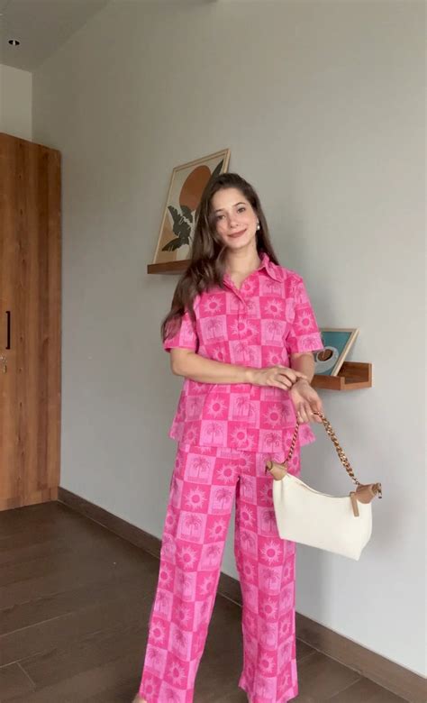 Pink Floral Printed Cotton Co-Ords Set For Women