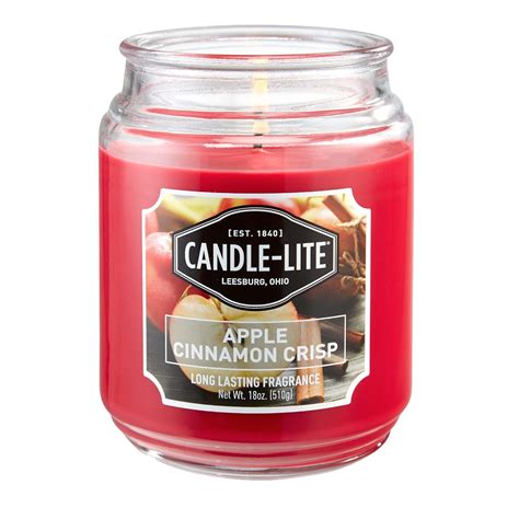 Candle-lite Scented, Apple Cinnamon Crisp Fragrance, One 18 oz. Single ...