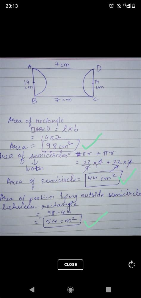 Semicircles are described on the sides AB and CD of a rectangle ABCD as ...