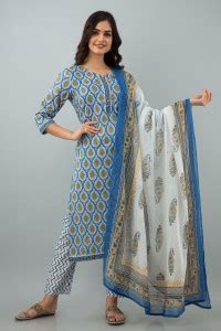 Prathmikta Indi Printed Kurta, Trouser/Pant & Dupatta Set - Buy ...