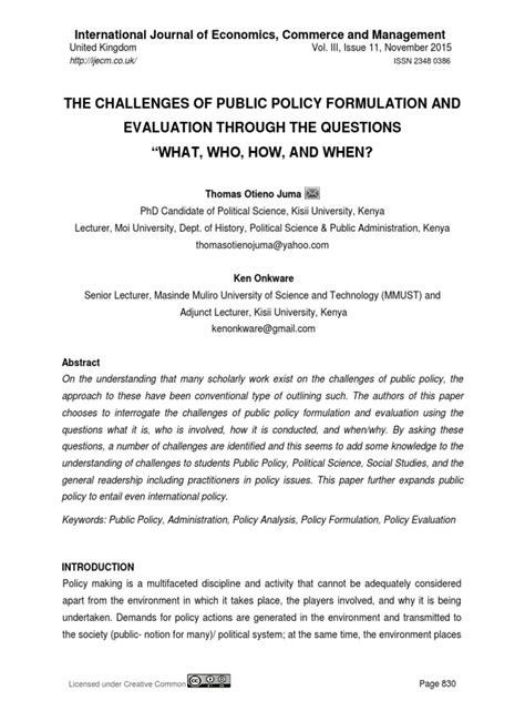 Image result for How to Formulate a Policy Problem