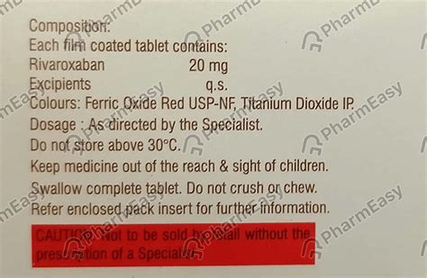 Rivaflo 20 MG Tablet (10): Uses, Side Effects, Price & Dosage | PharmEasy