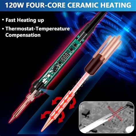 Buy Soldering Iron,120W Soldering Gun, 9-in-1 Soldering Iron Kit with 4 ...