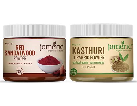 Jomeric Kasthuri Turmeric Powder and Red Sandalwood Powder Combo | All ...