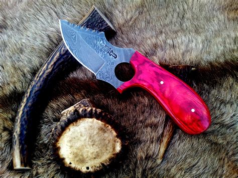 My Beautiful Damascus Finger Hole Skinning Knife - KBS Knives Store