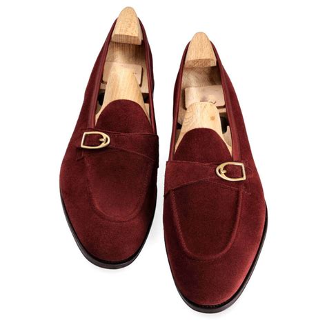 Burgundy Suede Leather Monk Strap Loafer for Men ⭐⭐⭐⭐⭐ – The Royale Peacock