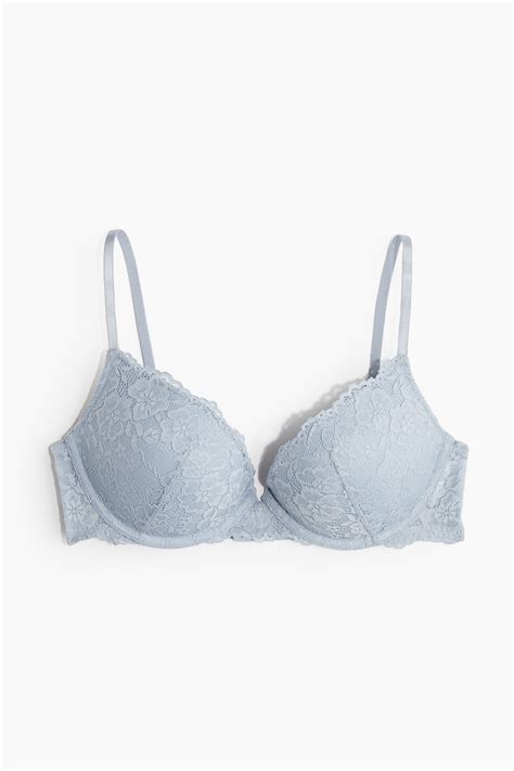 Lace super push-up bra - Light blue - Ladies | H&M GB