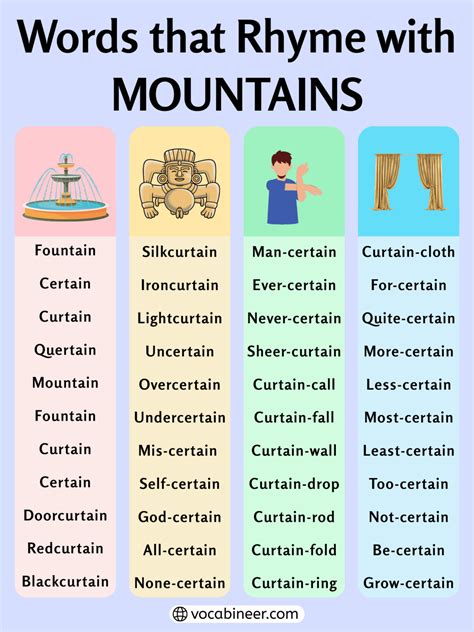 Graceful Rhymes for Mountain: 805 Creative Words and Phrases