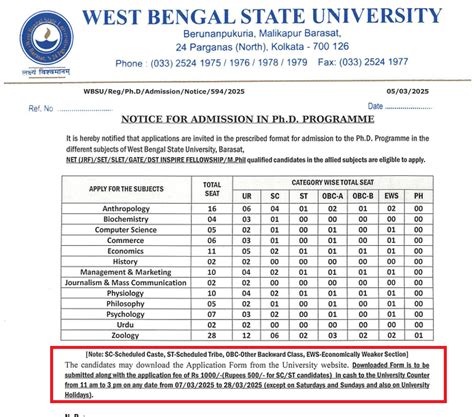 WBSU Admission Open For PhD Program 2025; Apply Before March 28