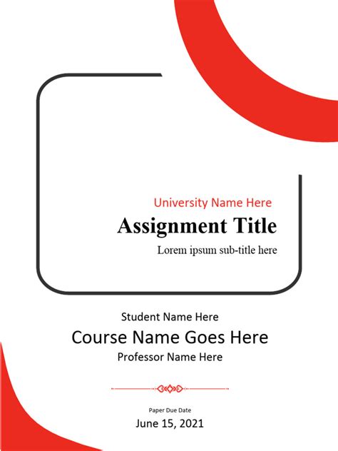 Assignment Cover Page Template | PDF
