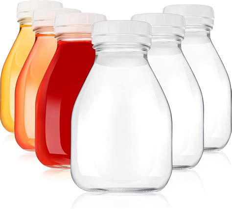 Amazon.com: 6 Pcs 16oz Glass Milk Bottles with Lids Small Milk Bottles ...