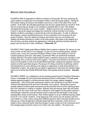 Image result for Reflection Response Example