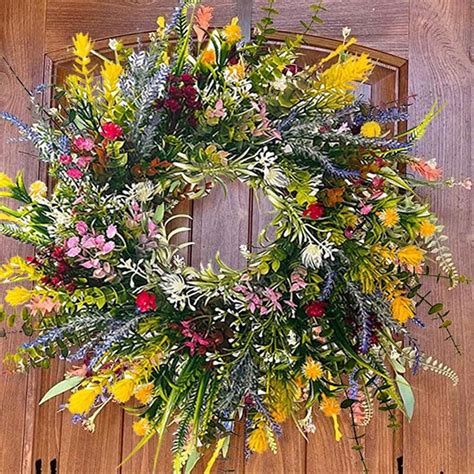 Amazon.com: Spring Wreaths for Front Door, Outside Welcome Summer ...