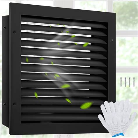 Hicarer 12" x 12" Black Aluminum Gable Vent with Screen, Alloy Wall ...