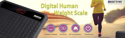 MEDITIVE Digital Human Weight Scale, Anti-Slip Fiber Body Weighing ...
