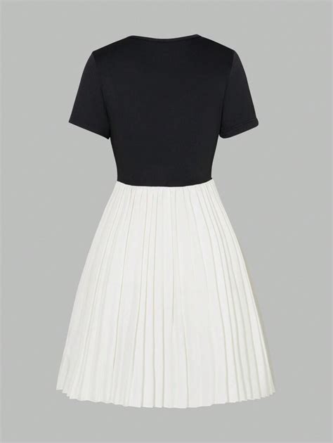 Vestido de Festa Elegante Preto e Branco para Adolescentes para ...