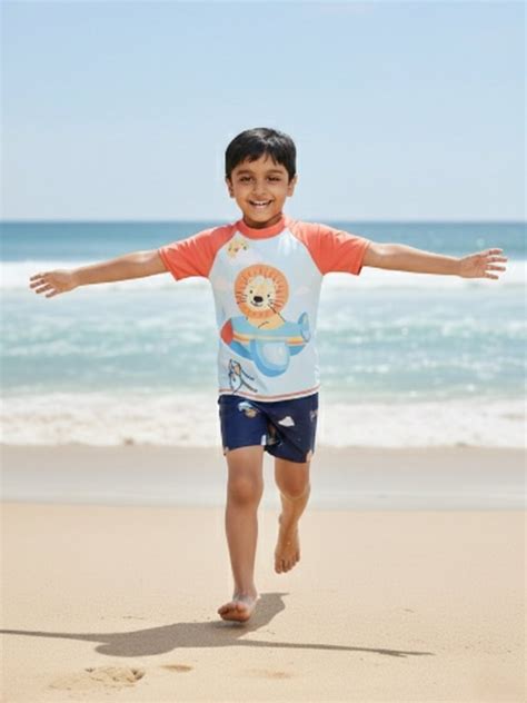 Leo Sky Explorer Boys T-shirt And Short Swim Set - 3 - 4 Years Kids ...
