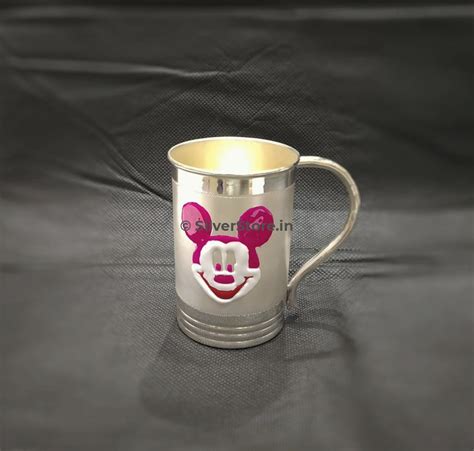 Pure Silver Mickey Coffee Mug with 925 Silver Bis Hallmarked ...