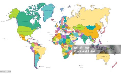 Detailed World Map with Countries 的图像结果