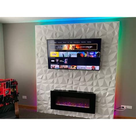 Buy 19.7 in. x 19.7 in. White Decorative PVC 3D Wall Panels in Diamond ...