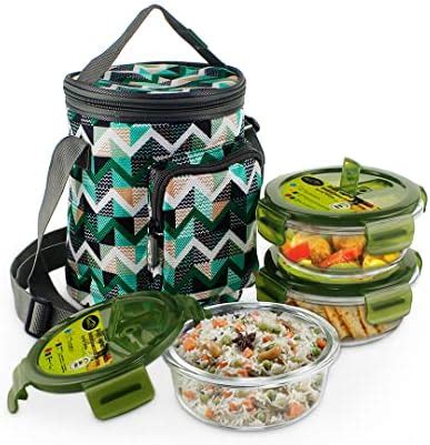 Buy Home Puff Borosilicate Glass Lunch Box for Office, Airtight Leak ...