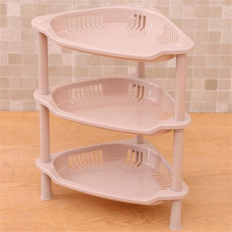 Leoie 3 Layers Corner Storage Rack Floor Stand Rack Storage Shelves ...