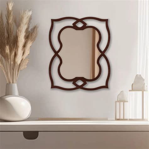Unique Mirror Shapes Brown Wooden Wall Mirror – Decor Mantra