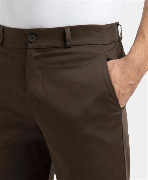 Buy Super Combed Cotton Rich Elastane Stretch Woven Fabric Slim Fit All ...