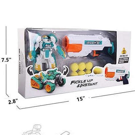 Buy 2 in 1 Water Gun + Toy Gun Foam Balls Game + Transformer Soft ...