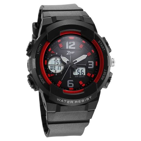 Buy Online Zoop Analog Digital Watch with Black Dial & Black Strap for ...