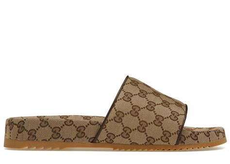 Gucci Gg Slide Beige Canvas – Kicks Machine